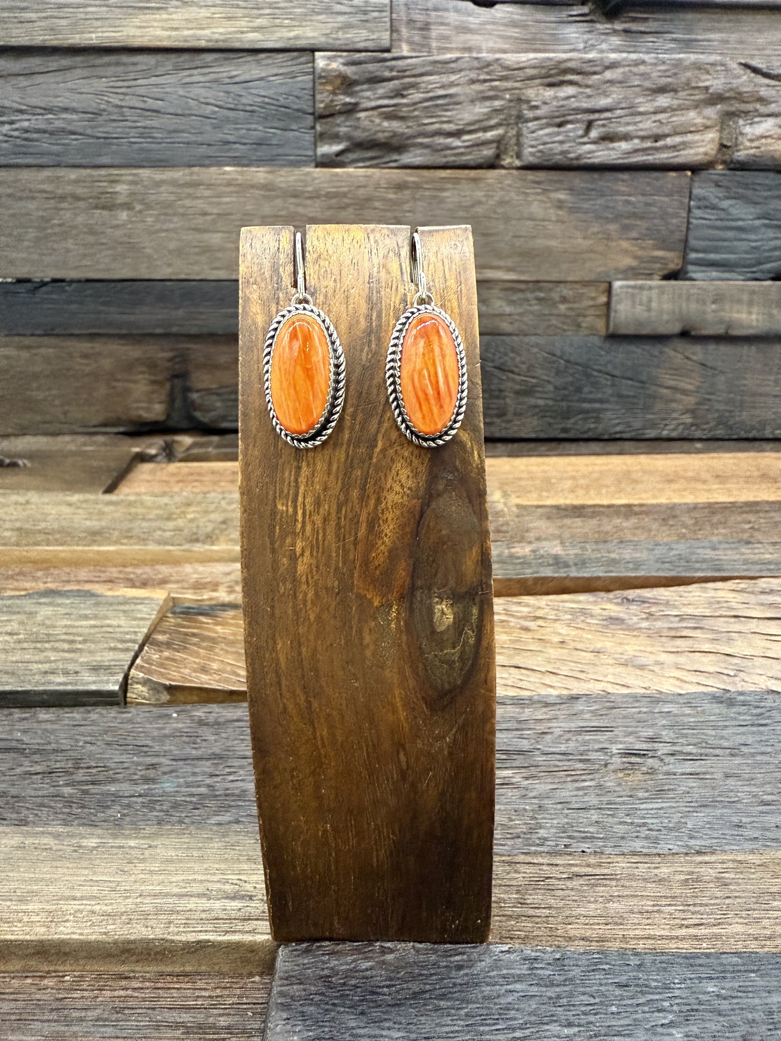 Orange Spiny Dangle Earring by Rosella Paxton