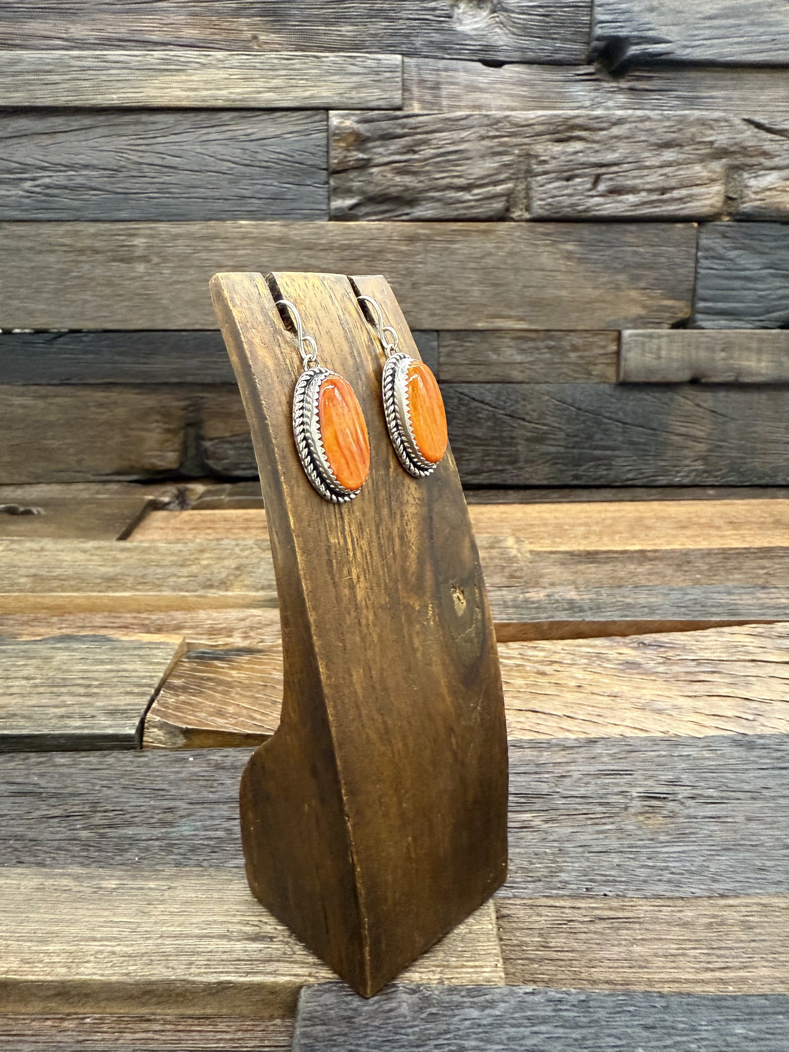 Orange Spiny Dangle Earring by Rosella Paxton