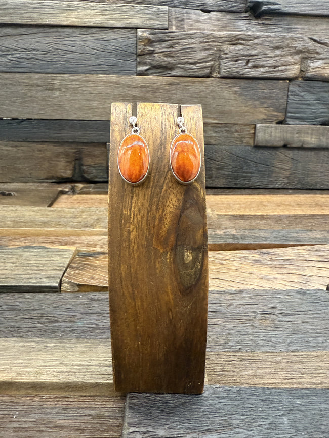 Orange Spiny Dangle Earring by Shirley Henry