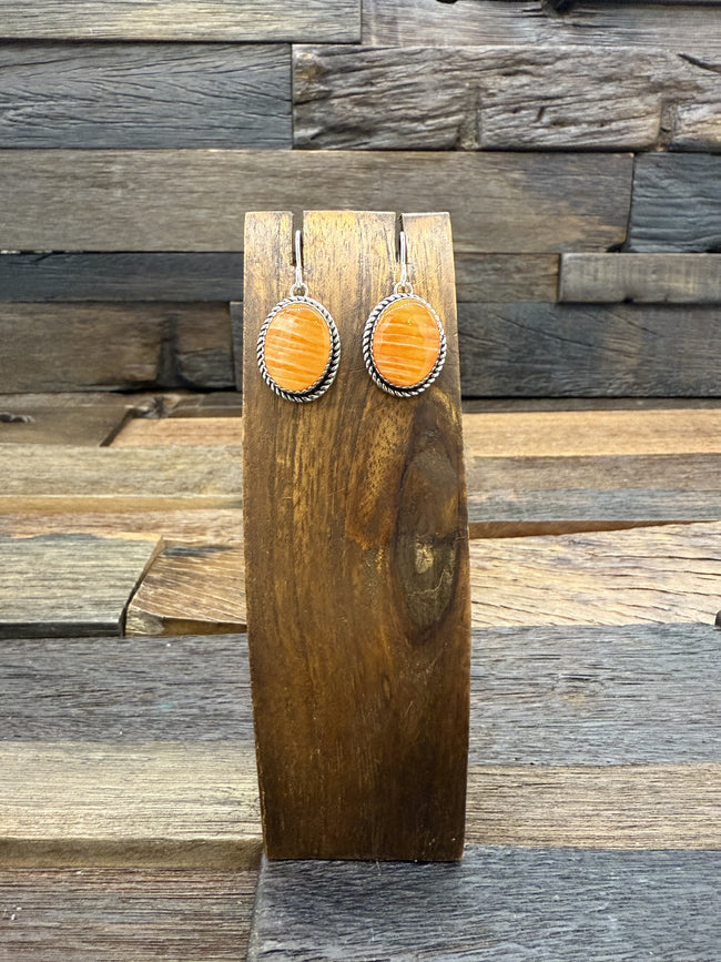 Orange Spiny Dangle Earring by Rosella Paxton