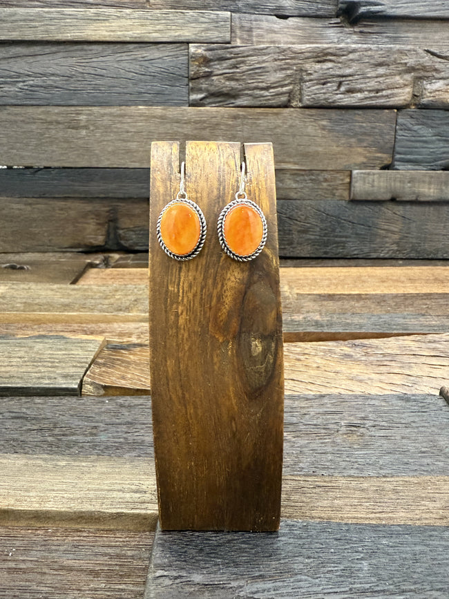 Orange Spiny Dangle Earring by Rosella Paxton