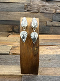 Two-Stone White Buffalo Earrings by Rosella Paxton