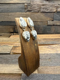 Two-Stone White Buffalo Earrings by Rosella Paxton