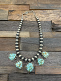 Five-Stone Kingman Turquoise Necklace by Nila Johnson