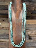 Three-Strand Turquoise Rondelle Bead Necklace by Kevin Garcia