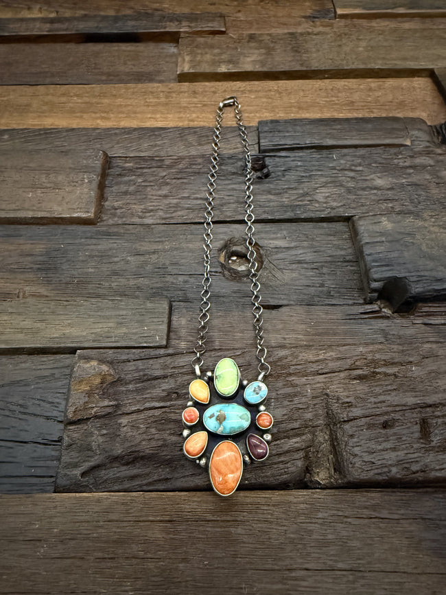 Multi colored Cluster Necklace