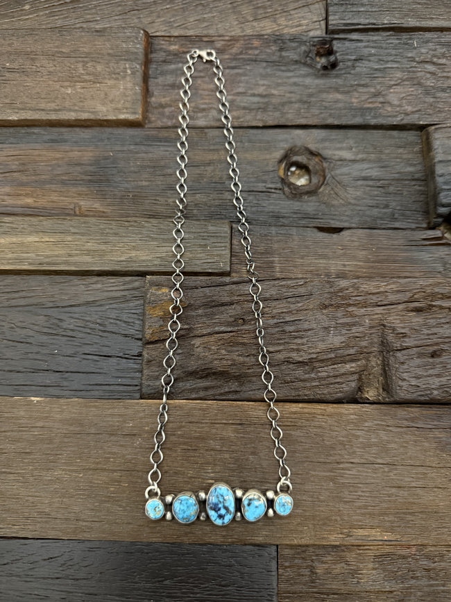 4 Stone Turquoise Bar Necklace by Danny Henio