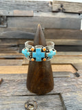 3 Cross Turquoise and Spiny Oyster Bracelet by Albert Jake