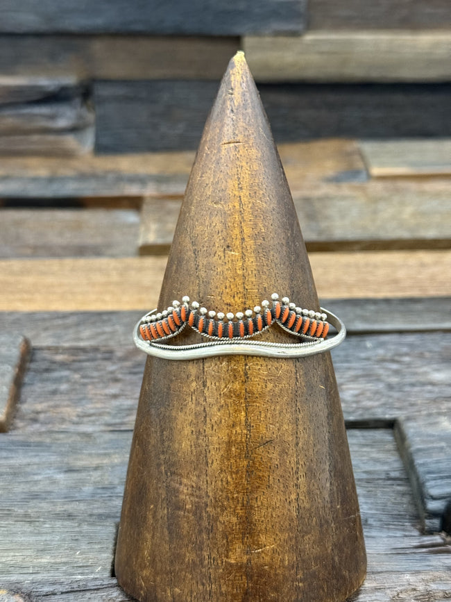 Coral Needlepoint Bracelet by Stewart Naketewa