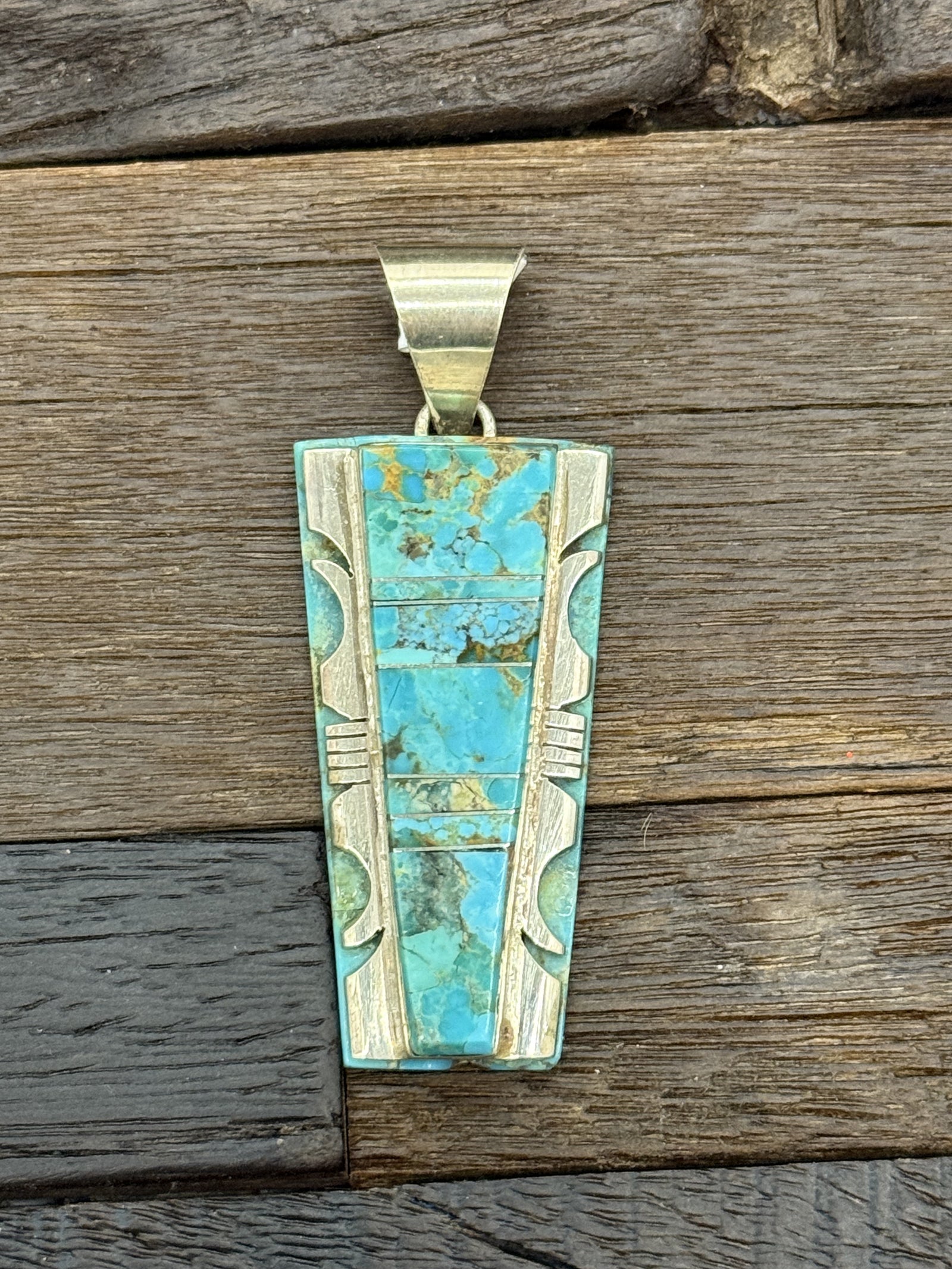 Inlaid Turquoise Pendant by Steven Francisco