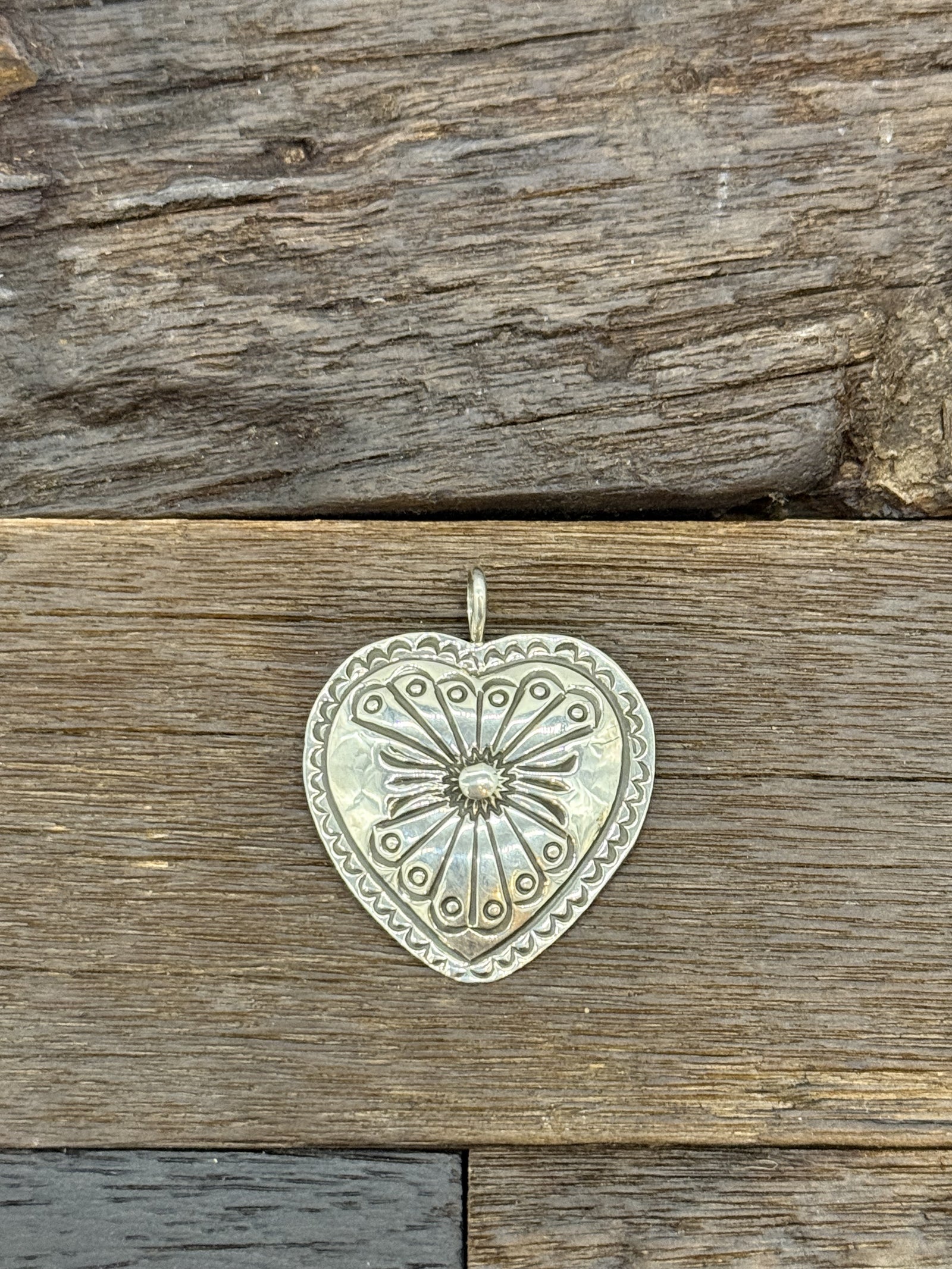 Sterling Silver Heart Stamped Pendant