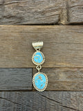 Sonoran Gold Turquoise 2 Stone Pendant by Jacob Troncosa