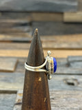 Sterling Silver Lapis Ring by Leslie Nez Size 8