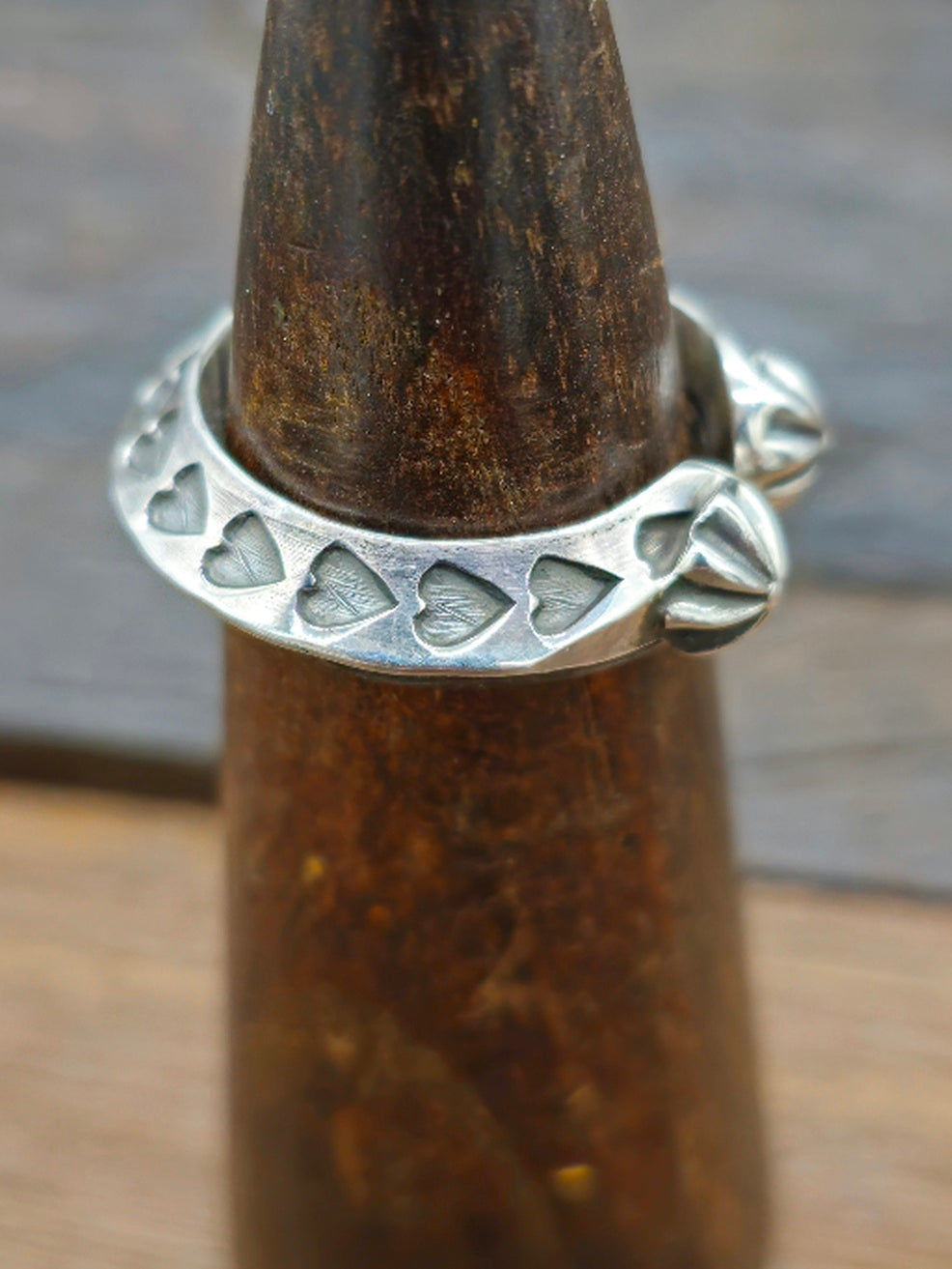 Heart and Arrow Stamped Open Ring by Sunshine Reeves Size 11