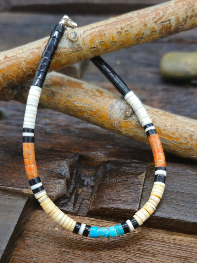 Santo Domingo Colorblock Bracelet by Dorene Calabaza 7.5 in.
