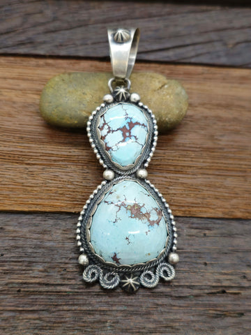 Small Kingman Turquoise Cluster Necklace by Ella Peters