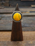 Circular Bumblebee Jasper Ring by Jameson Garcia Size 8