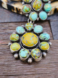 Turquoise Cluster Necklace with earrings by Bobby Johnson 22