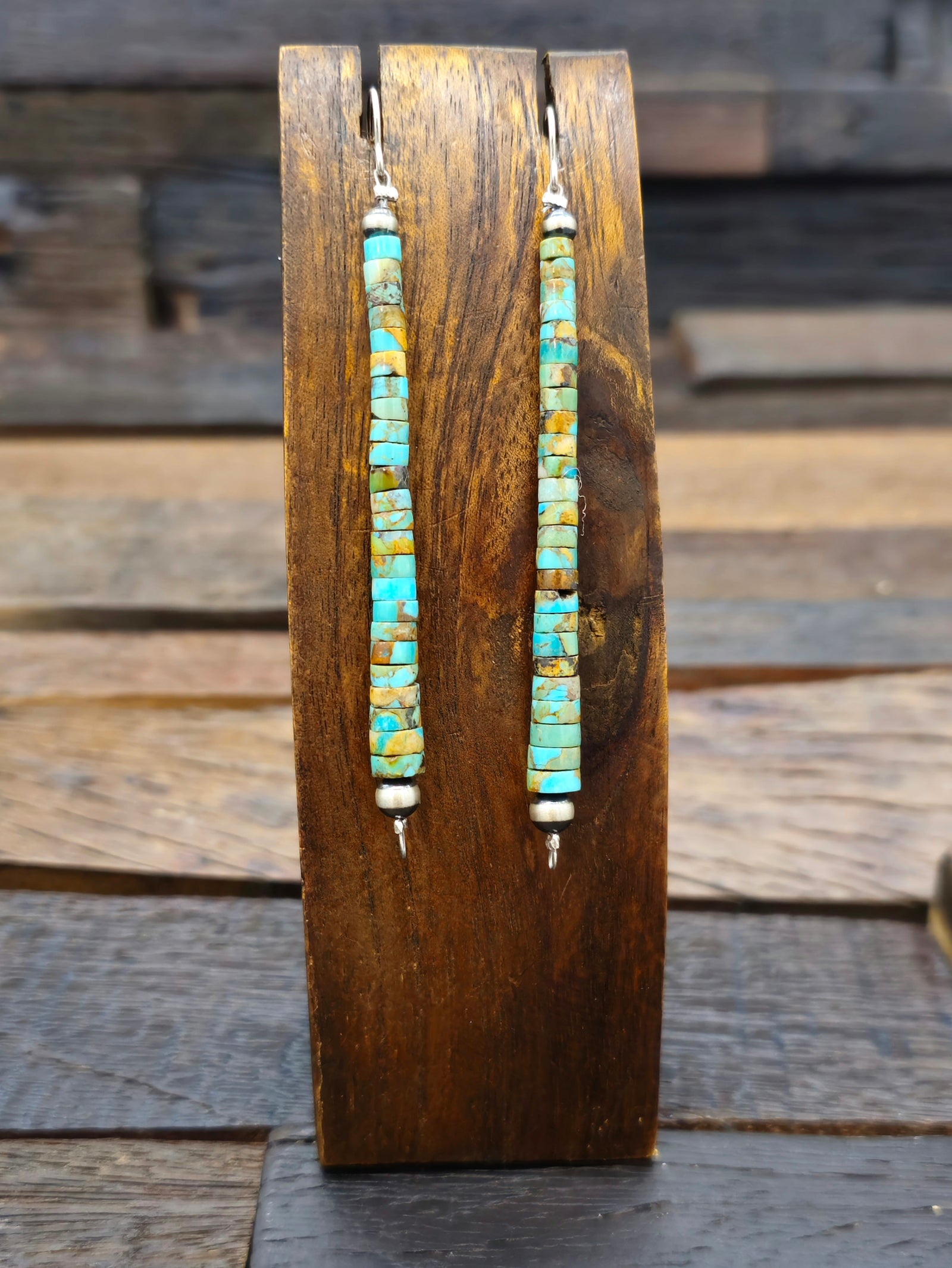 Turquoise Heishi Earrings by Fred Archuleta