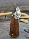 Sterling Silver Cowboy Hat Ring with Turquoise by Bobby Platero Size 6