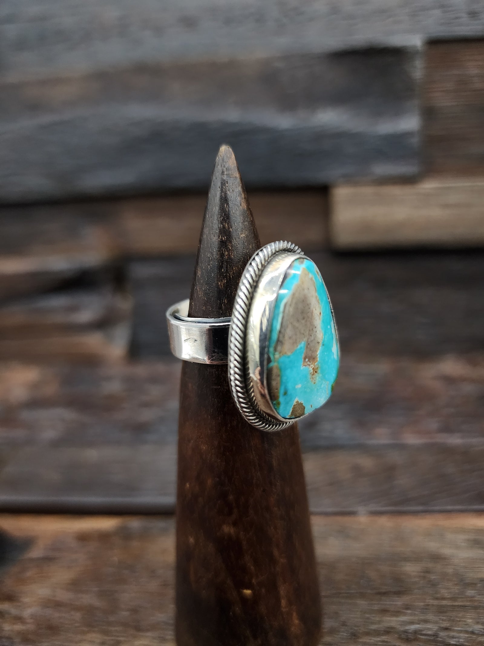 Leon Martinez Turquoise and Sterling Ring