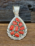 A. Spencer Teardrop Cluster Pendant Coral