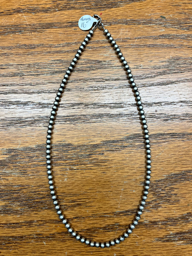 Sterling Silver Navajo Pearls - 4mm Beads