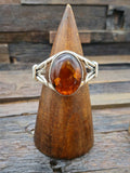 High-Shine Sterling Silver Amber Bracelet by Eugene Belone