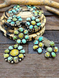 Turquoise Cluster Necklace with earrings by Bobby Johnson 22