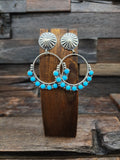 Turquoise and Sterling Circle Earrings