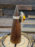 Adjustable Sterling Silver Amber Statement Ring by Tommy Lee