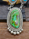 Blue and Green Turquoise Lariat Necklace and Earring Set by LaRose Ganadanegro