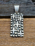 Sterling Silver Raindrop and Cross Bar Pendant by Geneva Apachito