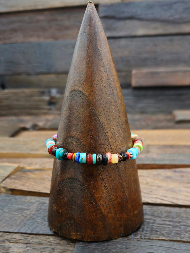 Colorful Multistone Link Bracelet 7.5 in.