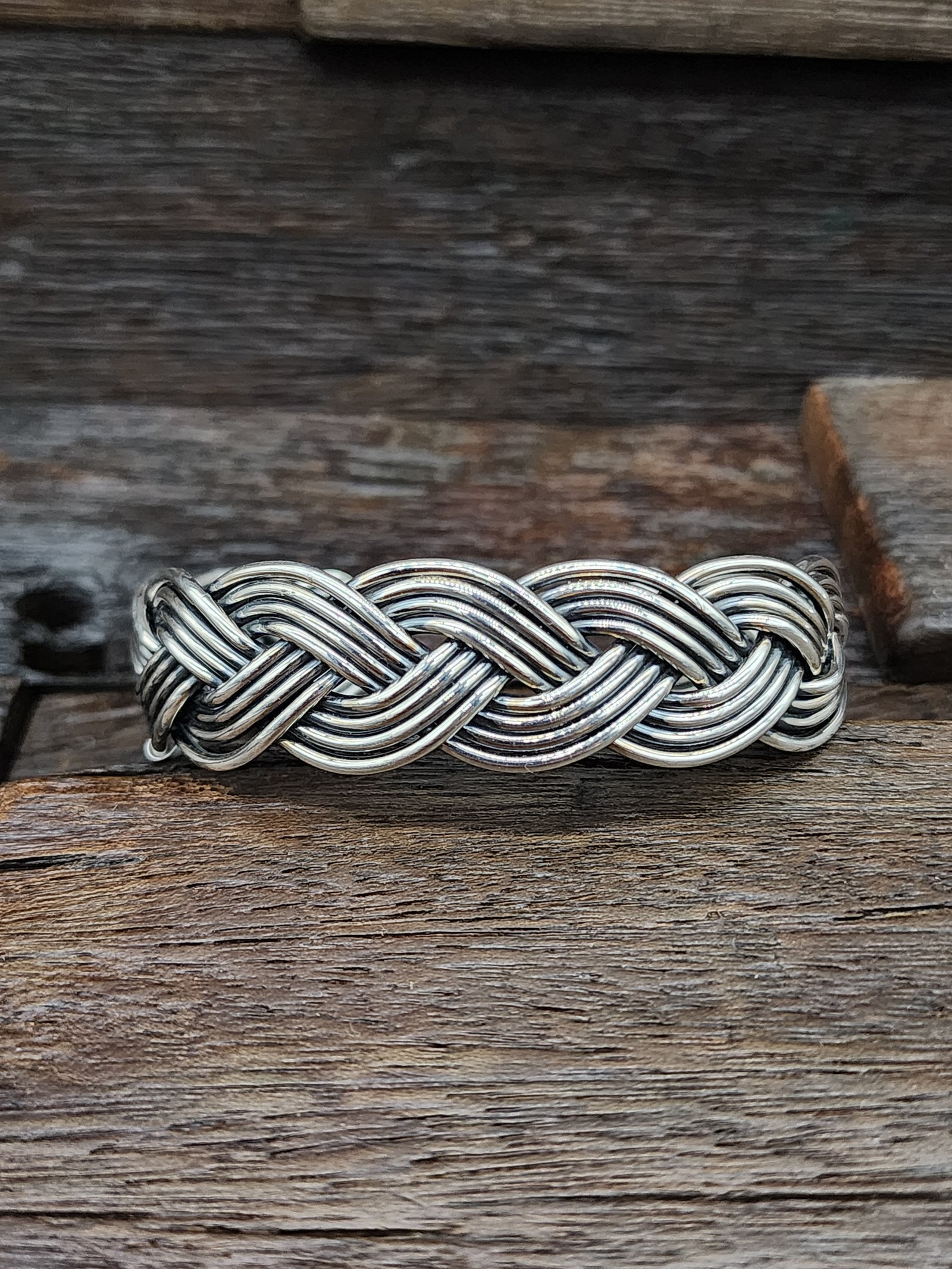 Verna Tahe Braided Silver Cuff Bracelet