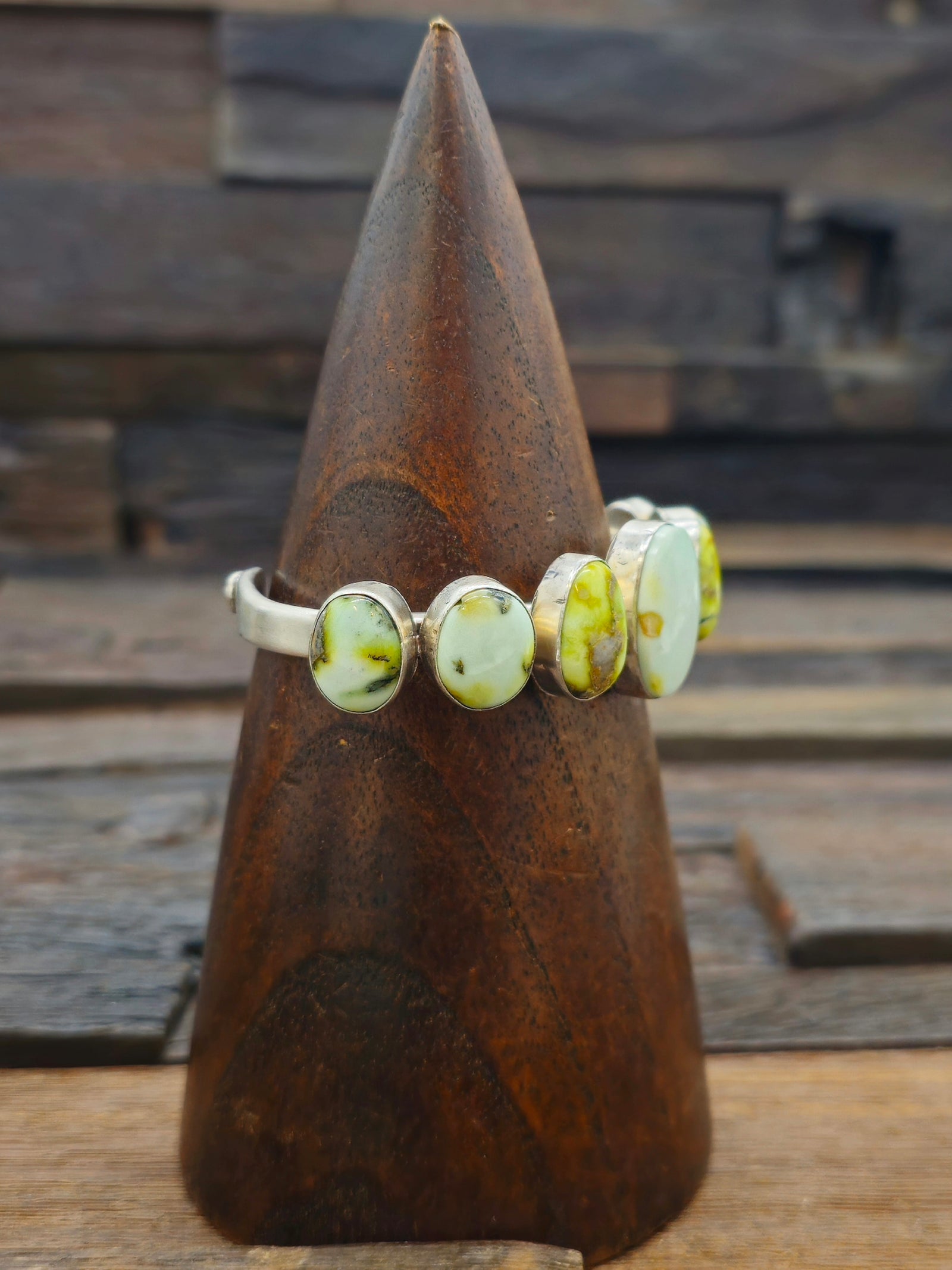 Oval Stones Palomino Cuff Bracelet by Elom Lewis 6 in.