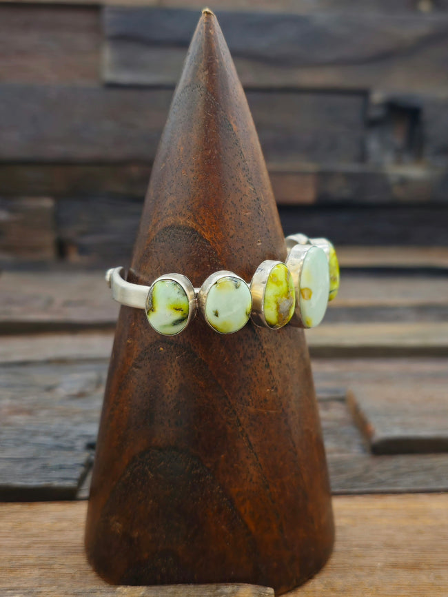 Oval Stones Palomino Cuff Bracelet by Elom Lewis 6 in.