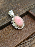 Oval Pink Conch Shell Pendant 1 in.