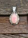 Oval Pink Conch Shell Pendant 1 in.