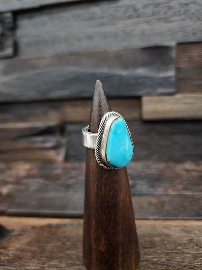 Leon Martinez Turquoise and Sterling Ring