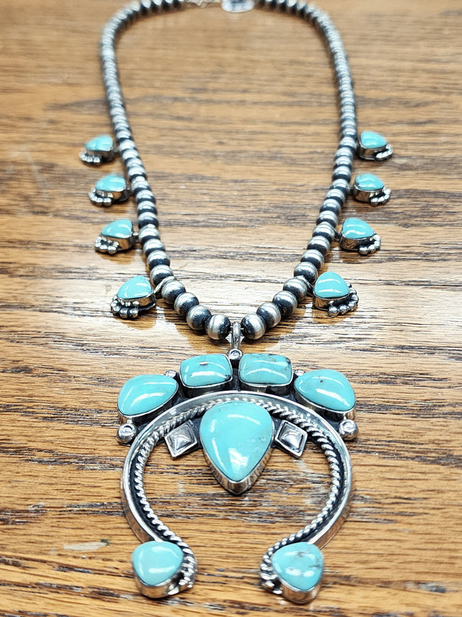 Light Green Turquoise Squash Necklace