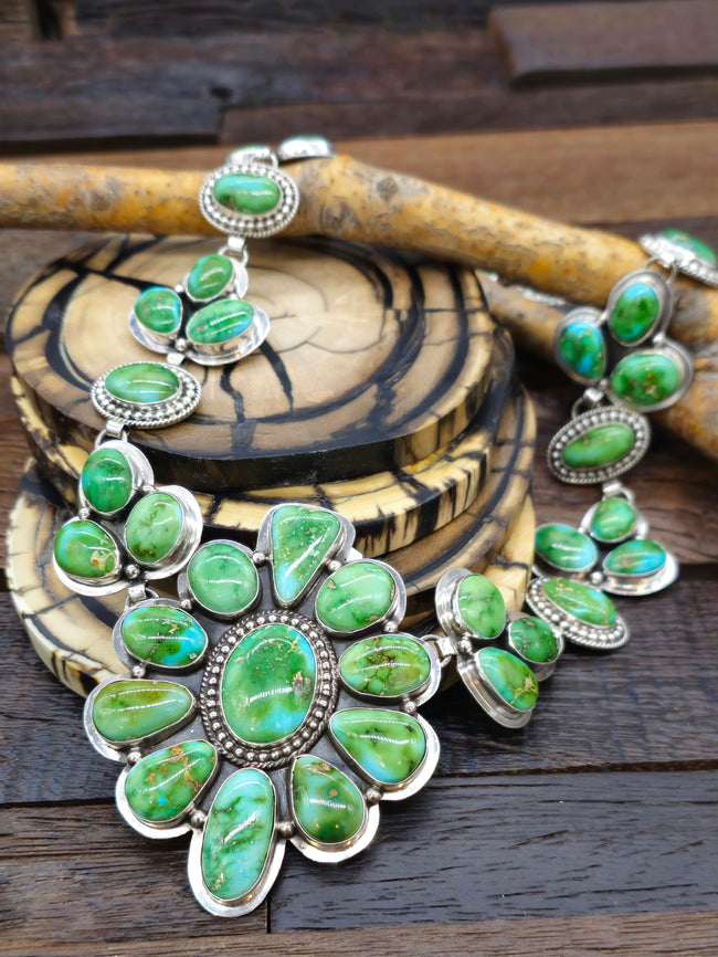 Sonoran Turquoise Cluster Necklace by E. Wylie