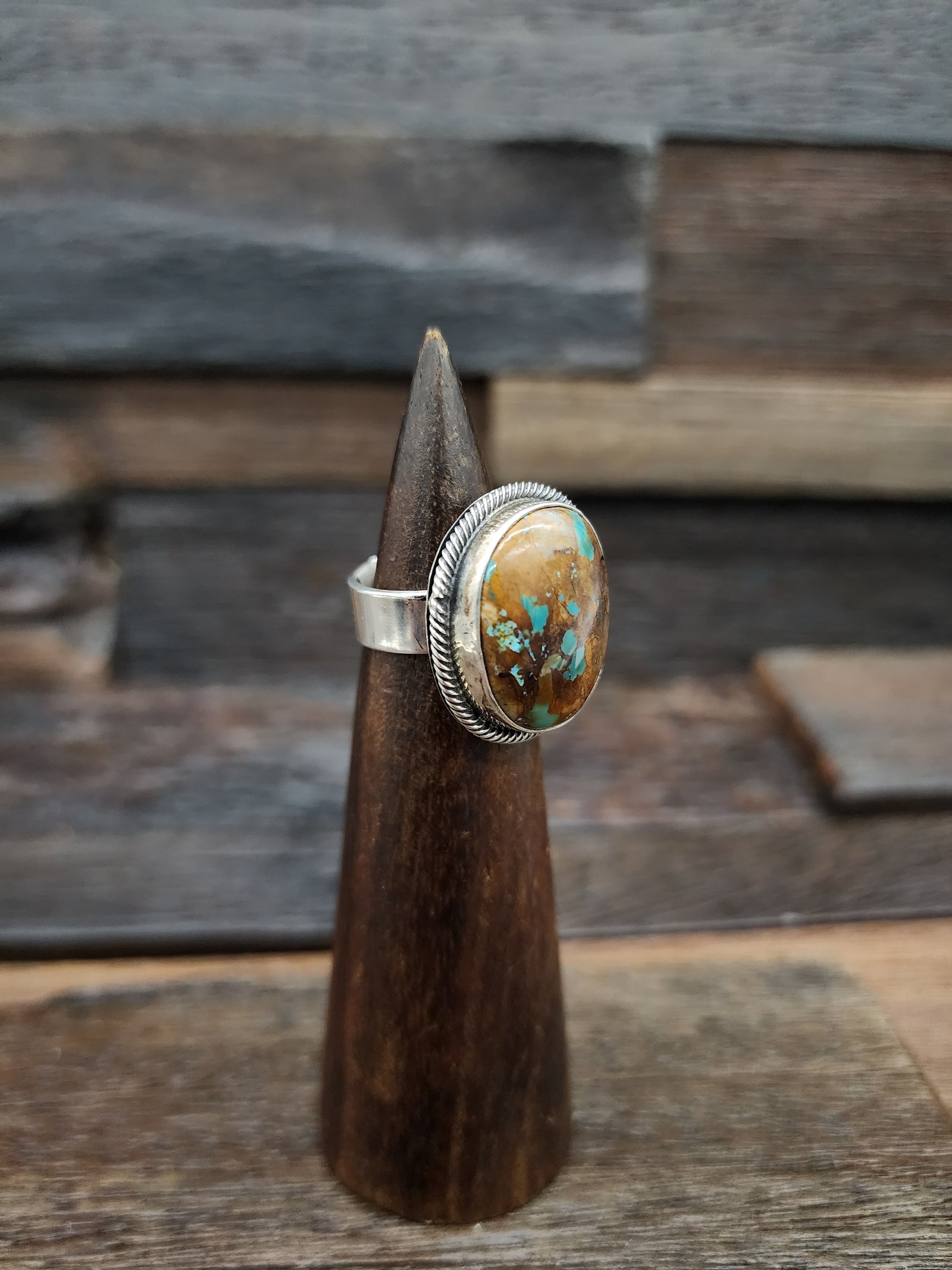 Leon Martinez Turquoise and Sterling Ring