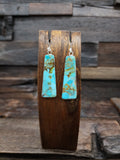 Turquoise and Sterling Silver Slab Earrings