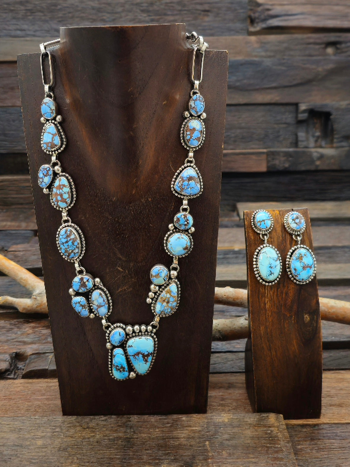 Golden Hill Necklace and Earring Set by Mary Ellen 24 in.