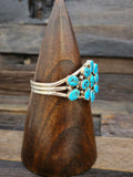 Turquoise Cluster Bracelet by Pearlene Spencer 6 3/4 in