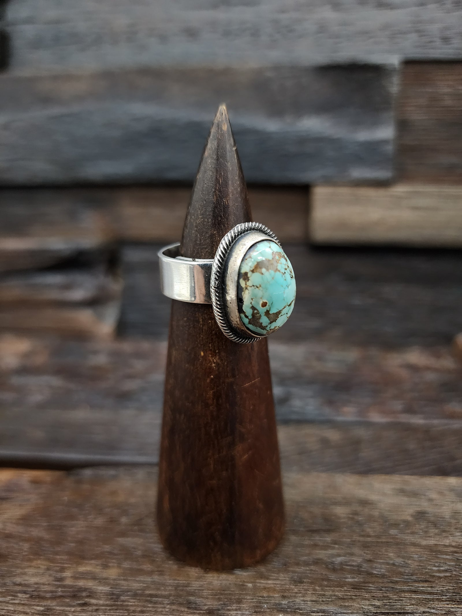 Jess Martinez Turquoise and Sterling Ring