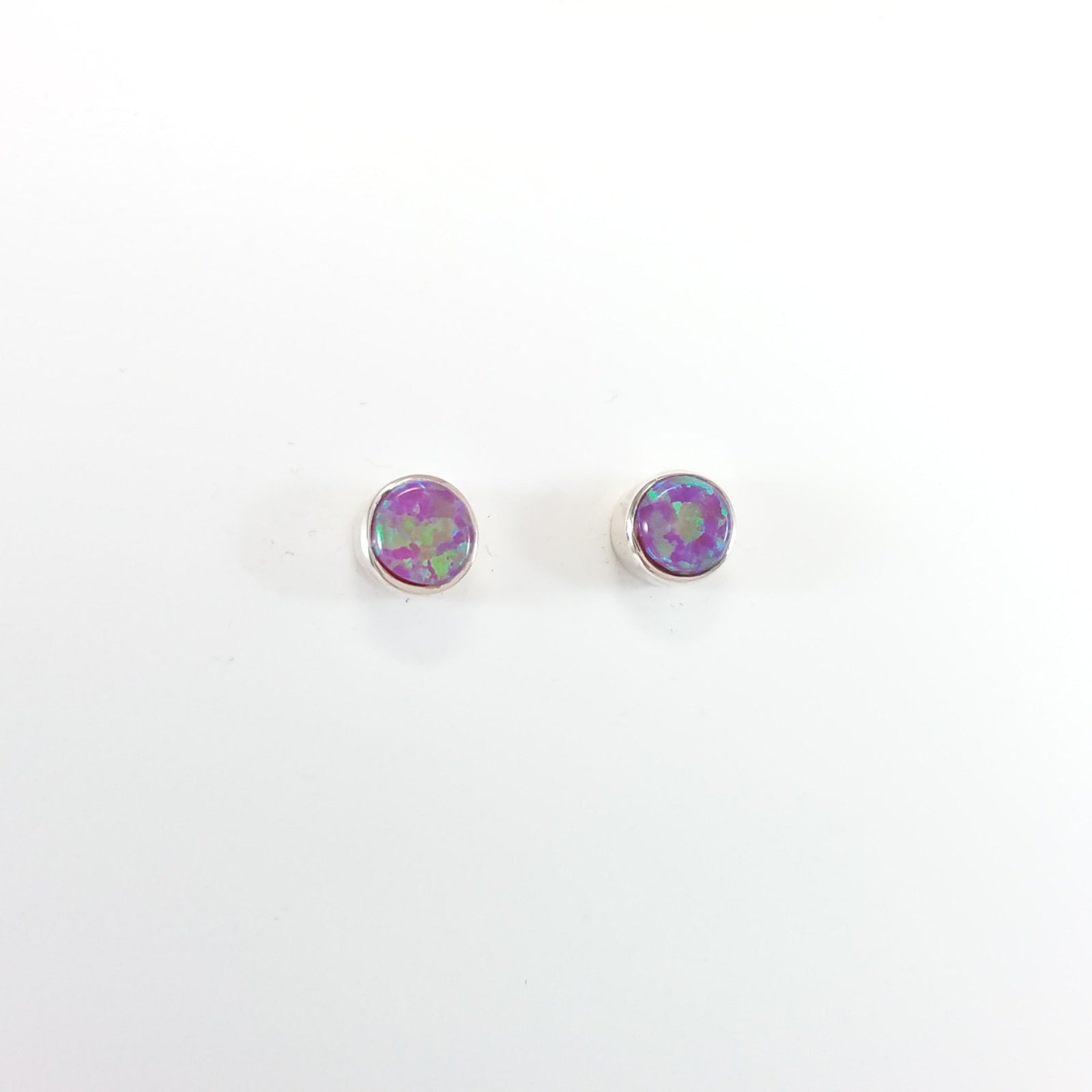 Navajo opal sterling silver stud earrings.