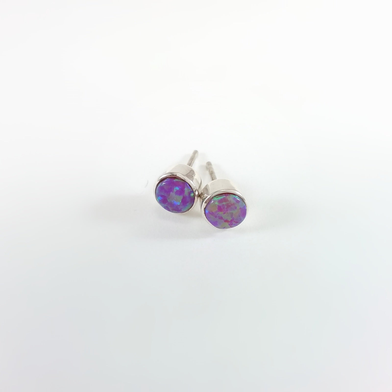 Navajo opal sterling silver stud earrings.