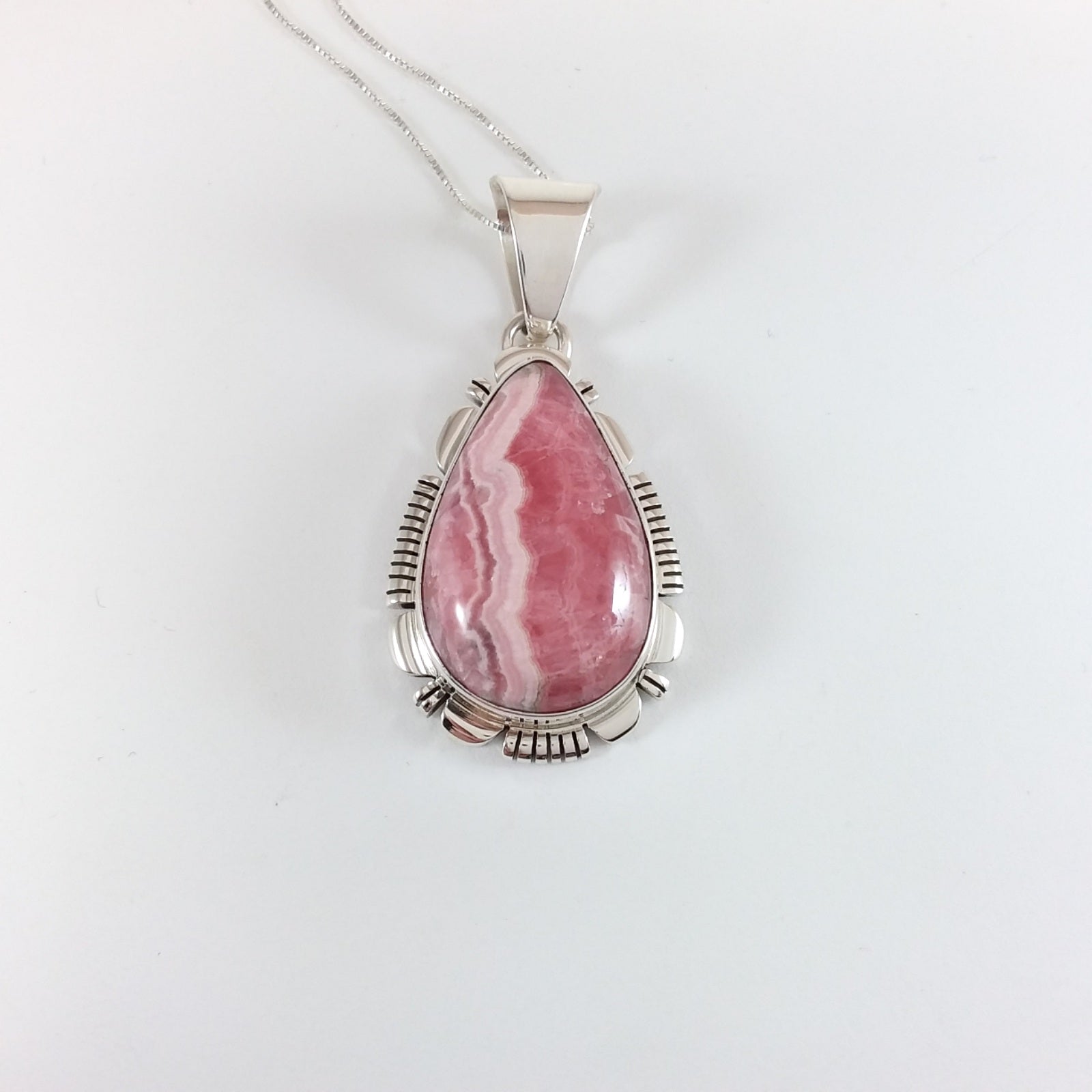 Larry M. Yazzie Rhodochrosite Pendant